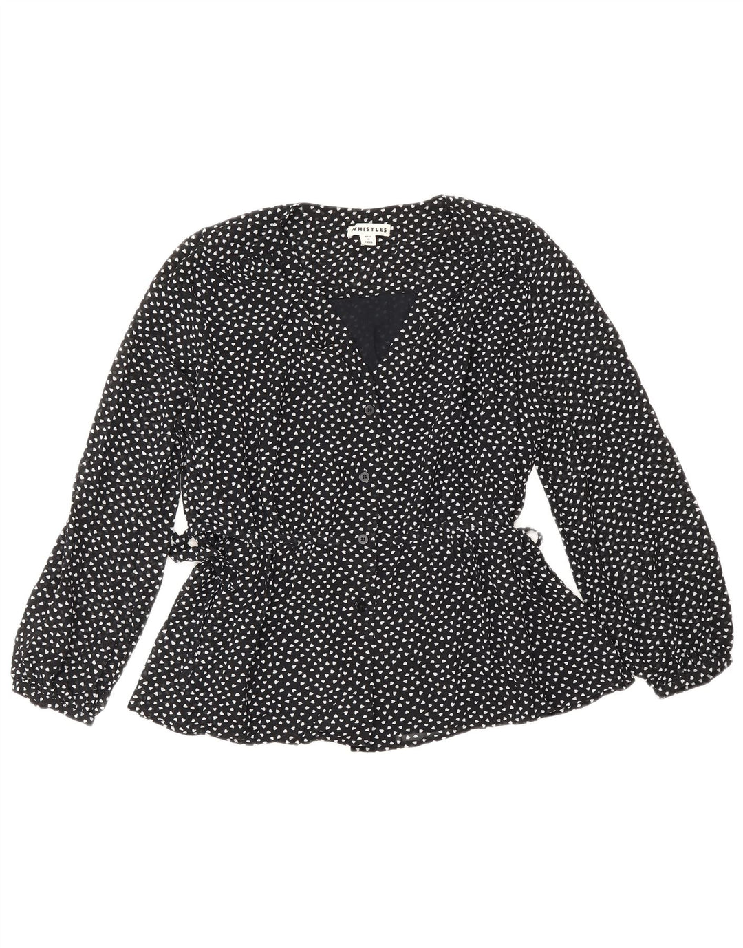 Whistles Chemisier pour femme UK 10 Petit cœur en polyester à pois noirs