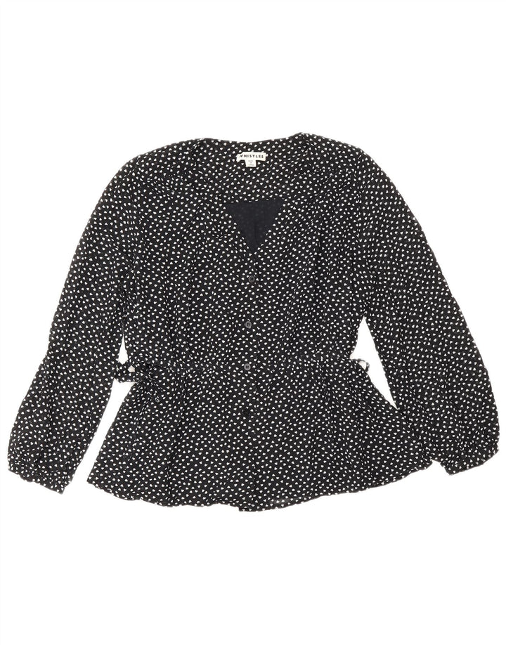 Whistles Chemisier pour femme UK 10 Petit cœur en polyester à pois noirs