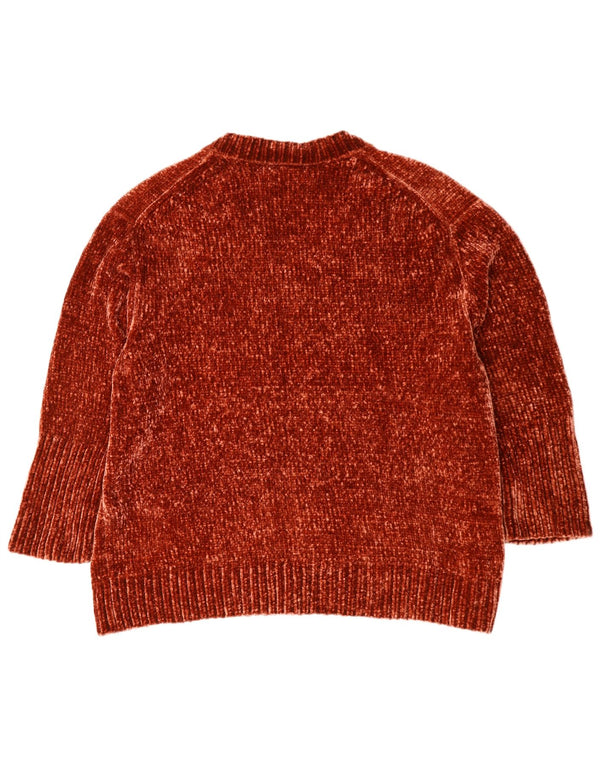 Zara Pull surdimensionné à col en V pour femme UK 10 Petit Marron Polyester