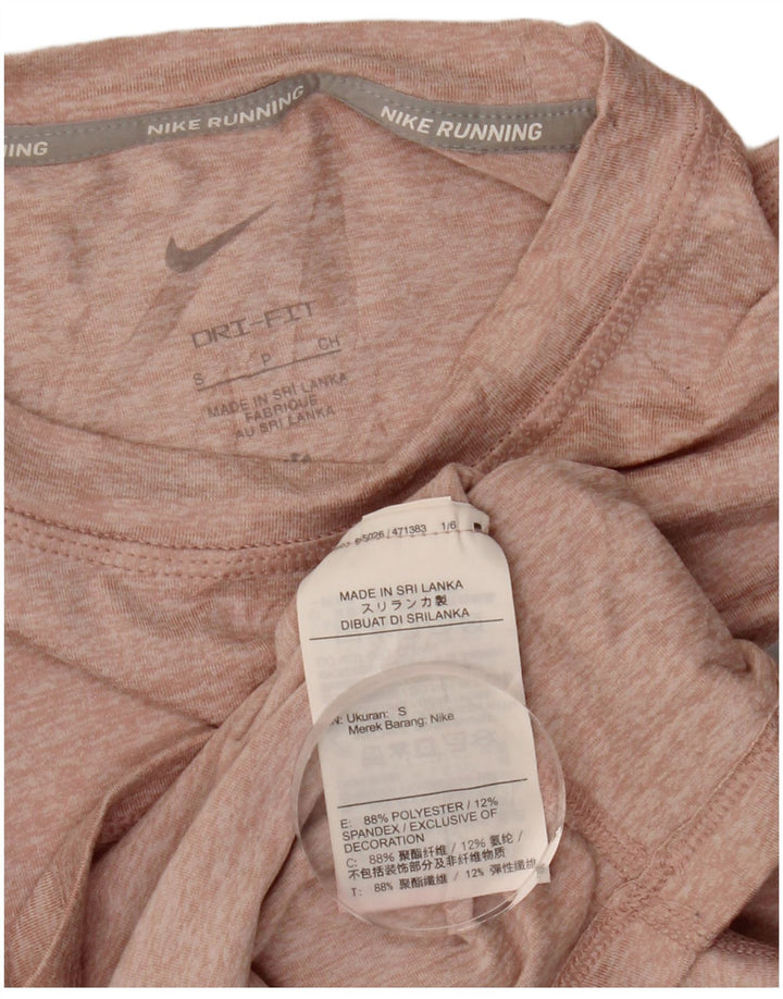 Nike Haut de course à manches longues pour femme UK 10 Petit Rose Moucheté Polyester
