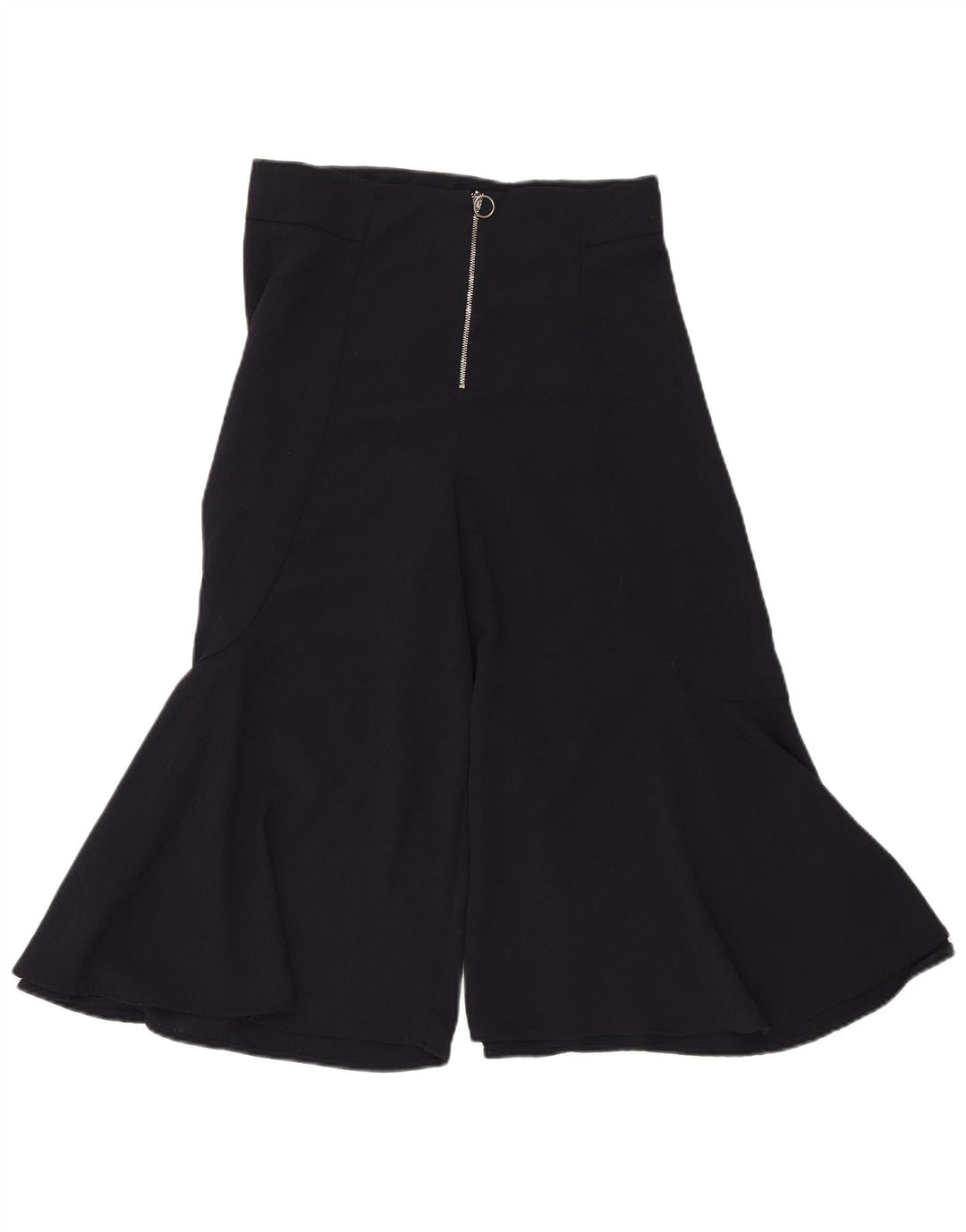 ZARA Womens Flare Capri Trousers W30 L20 Navy Blue Polyester
