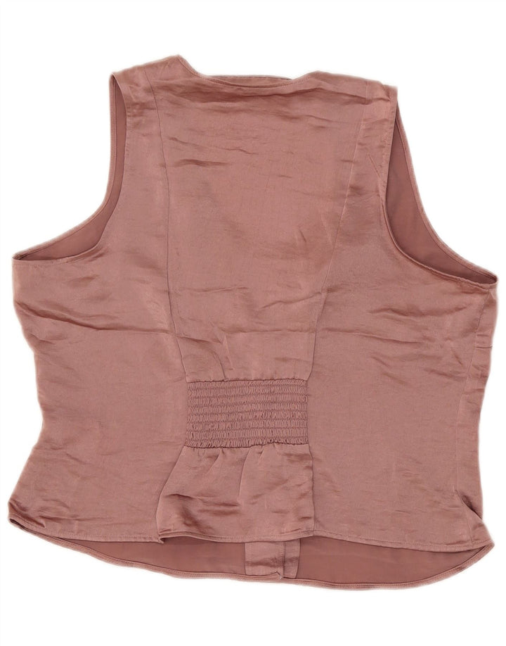 Marks & Spencer Chemisier sans manches pour femme UK 14 Large Rose Polyester