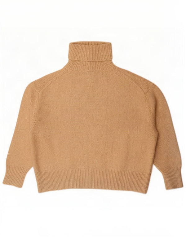 Zara Pull surdimensionné à col roulé pour femme UK 16 Large Beige Acrylique