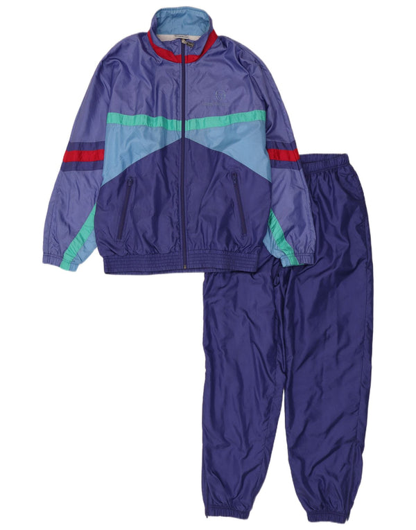 Sergio Tacchini Survêtement complet pour homme IT 46 Small Bleu Colourblock Polyamide