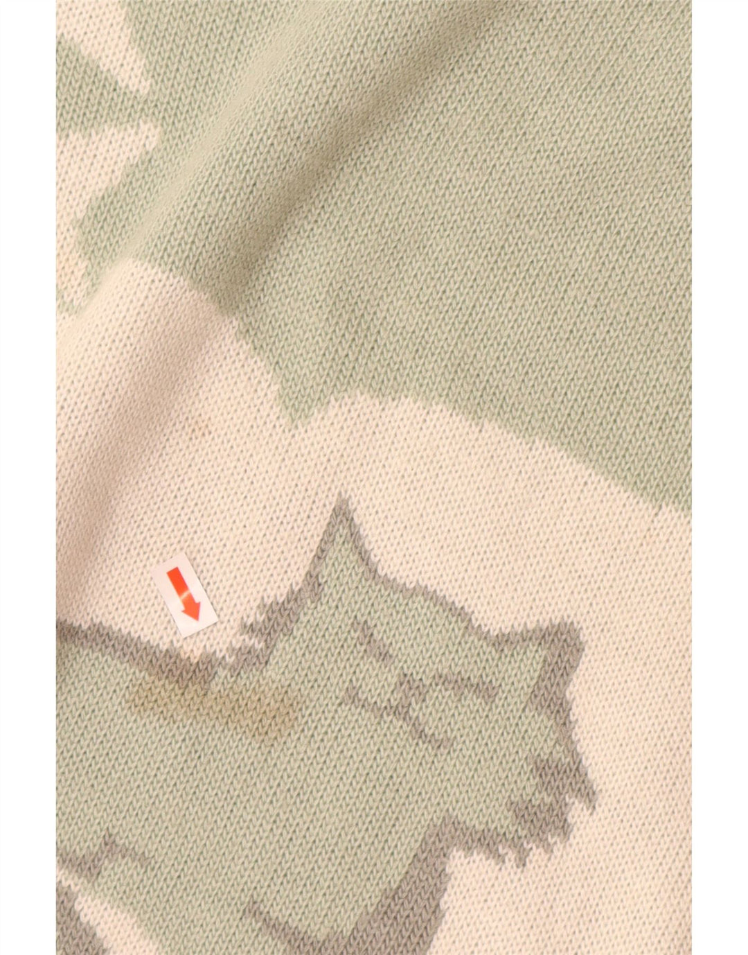 VINTAGE Pull col roulé femme UK 16 Grand imprimé animal vert