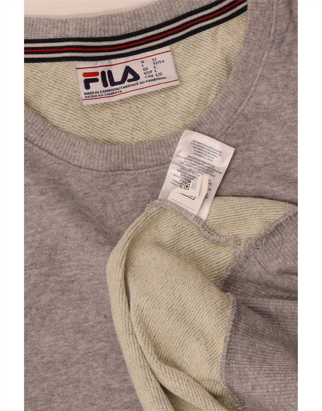 Fila Sweat-shirt graphique pour hommes, grand gris, polyester