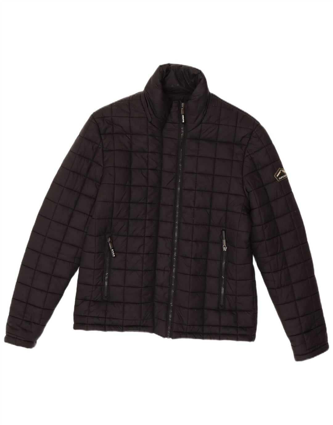 Superdry Veste rembourrée pour homme UK 40 Large Noir Nylon