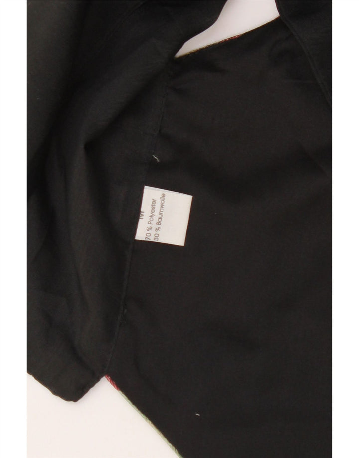 VINTAGE Gilet Femme UK 14 Moyen Noir Floral Polyester