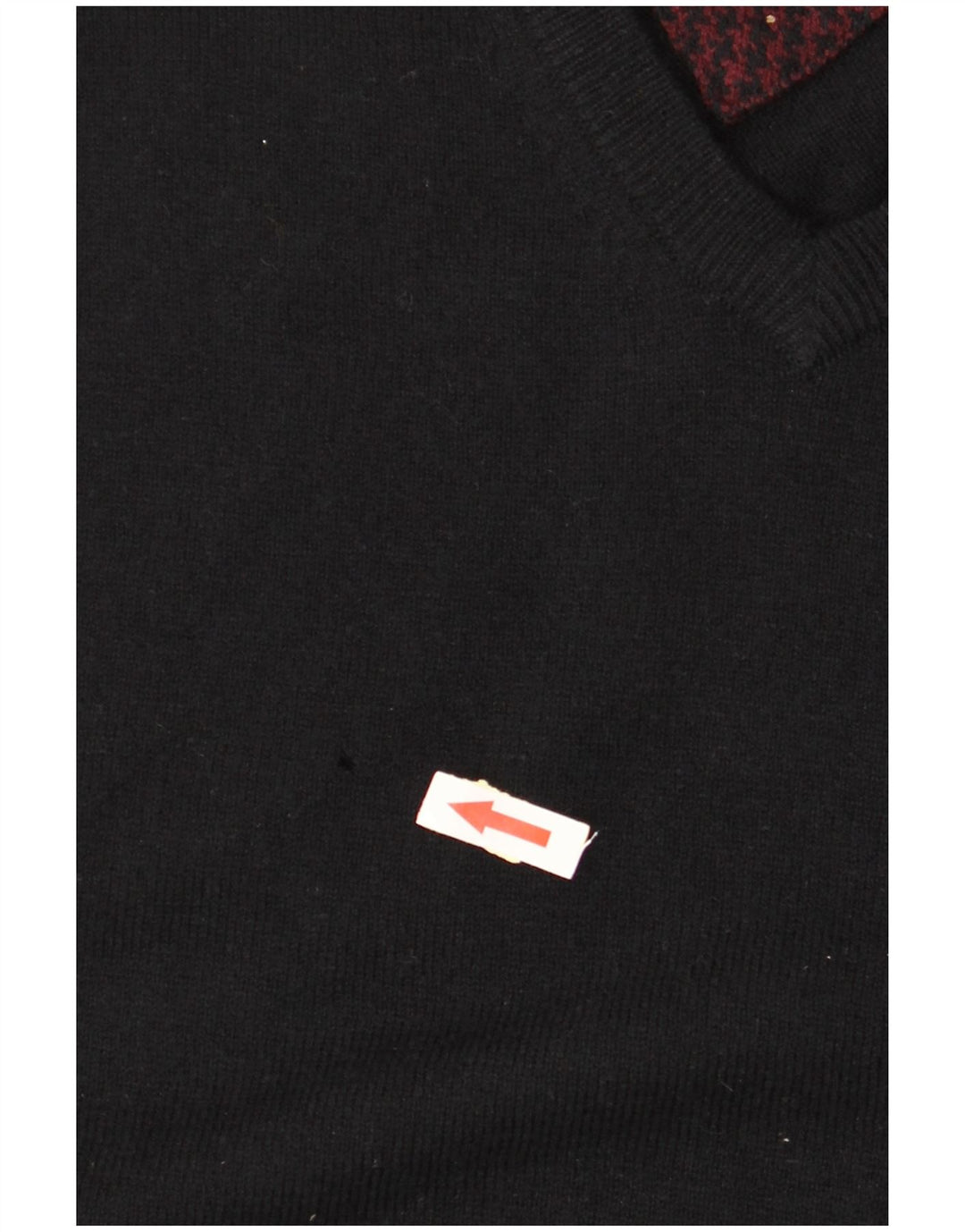 TOMMY HILFIGER Pull Col V Homme Noir Moyen Laine d'Agneau