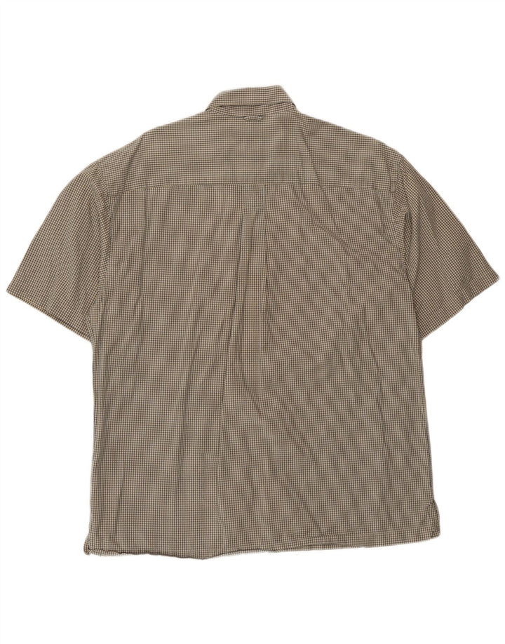 Timberland Chemise à Manches Courtes Homme Beige Moyen Carreaux Coton