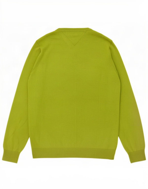 Tommy Hilfiger Pull col V pour homme en coton vert Small