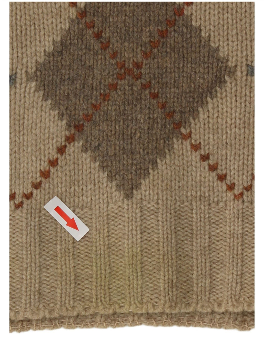 Henry Cottons Pull Col Rond Homme Beige Moyen Argyle/Diamant