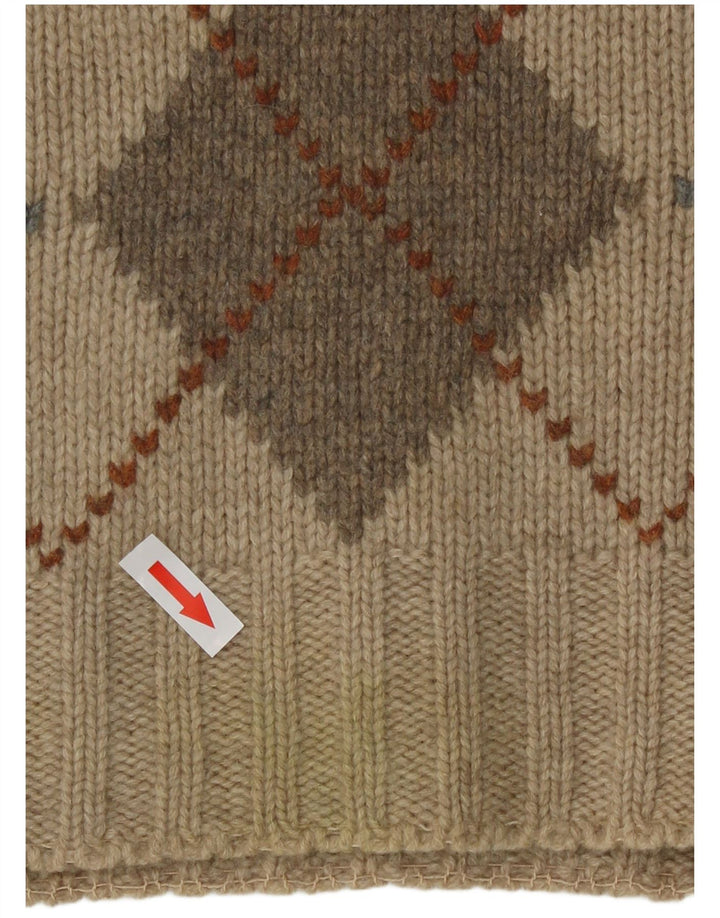 Henry Cottons Pull Col Rond Homme Beige Moyen Argyle/Diamant