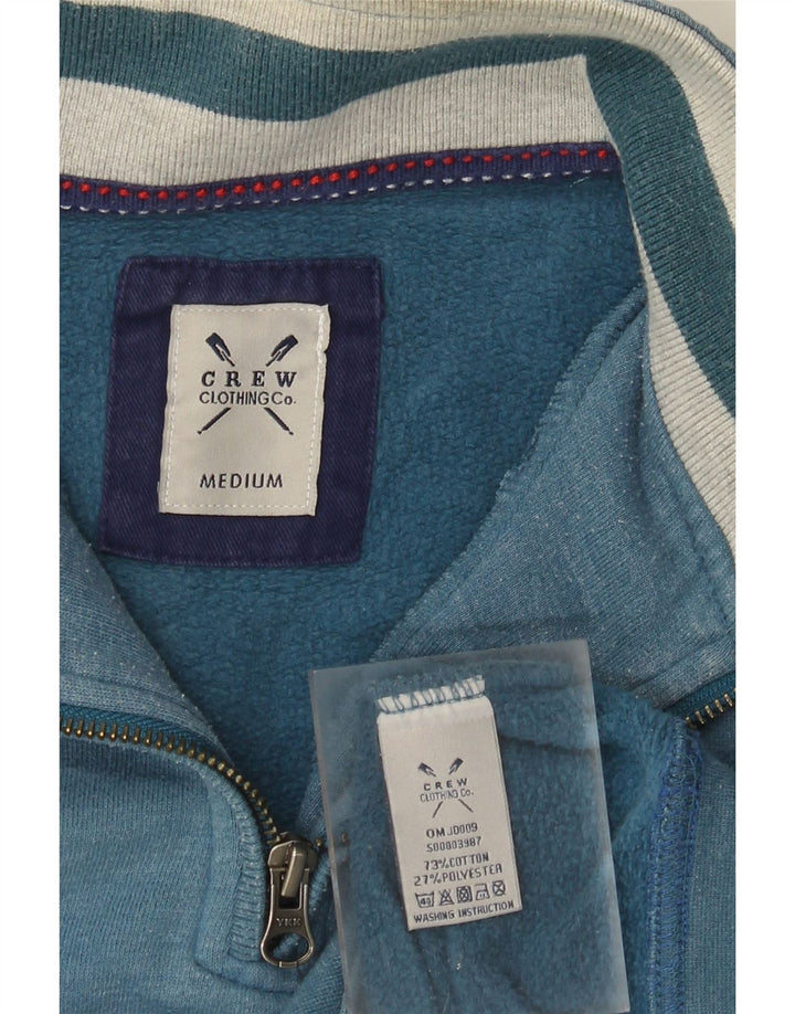 Crew Clothing Sweat-shirt à col zippé pour homme en coton bleu moyen