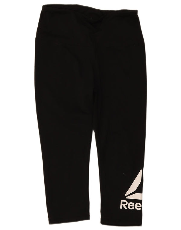 Reebok Legging Capri Graphique Femme UK 12 Noir Moyen