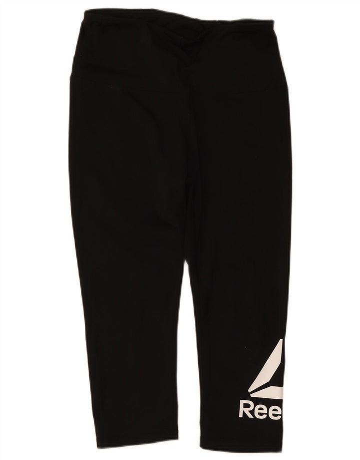 Reebok Legging Capri Graphique Femme UK 12 Noir Moyen