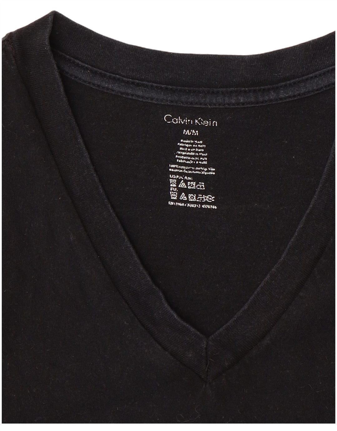 CALVIN KLEIN T-Shirt Homme Noir Moyen Coton