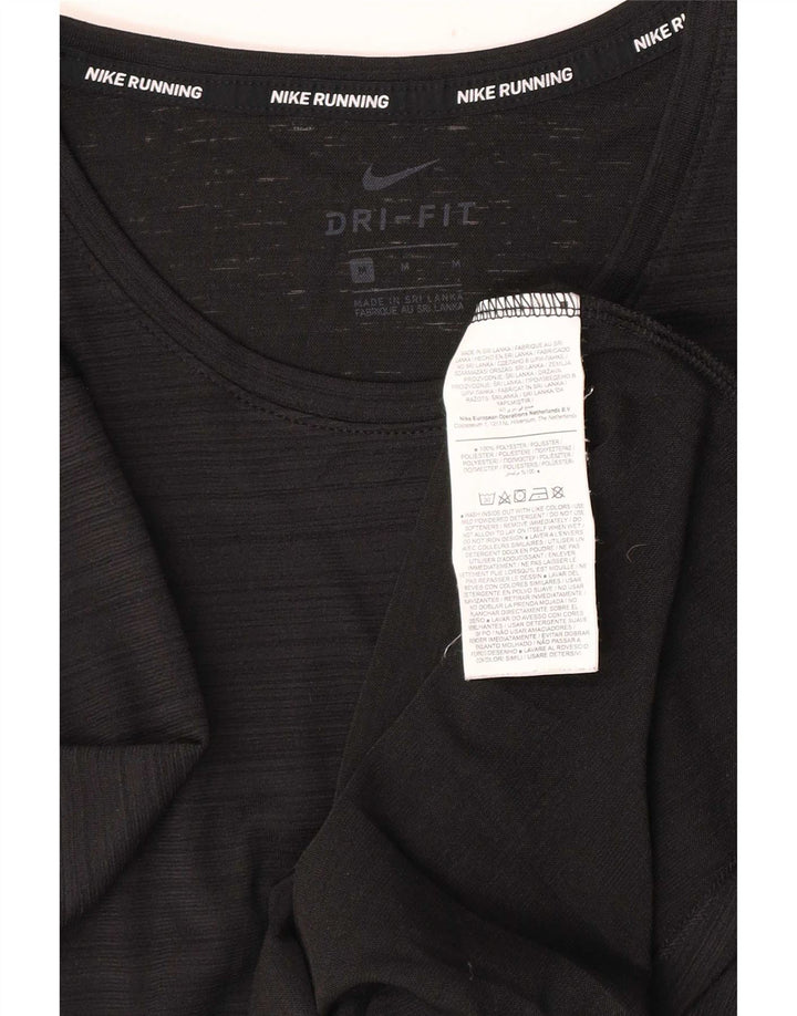 Nike T-shirt Dri Fit pour homme en polyester à fines rayures noires moyennes