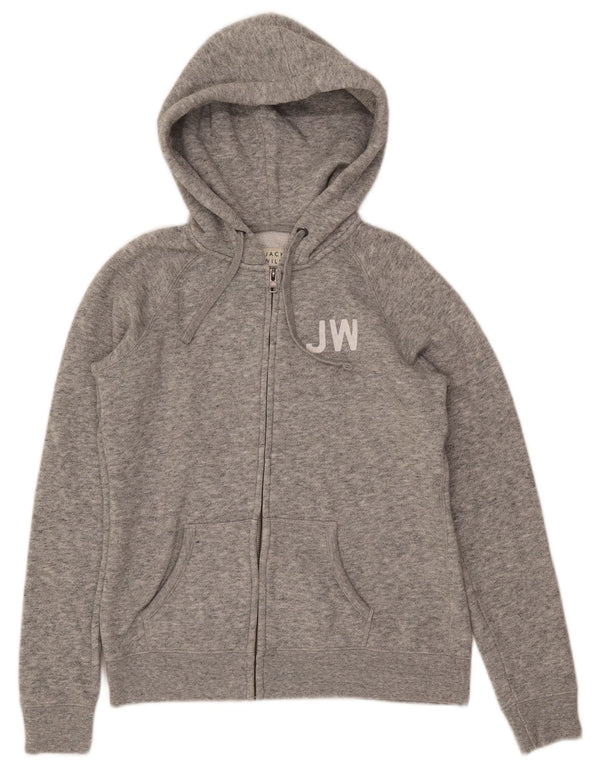 JACK WILLS Womens Zip Hoodie Sweater UK 14 Large  Grey Flecked Polyester