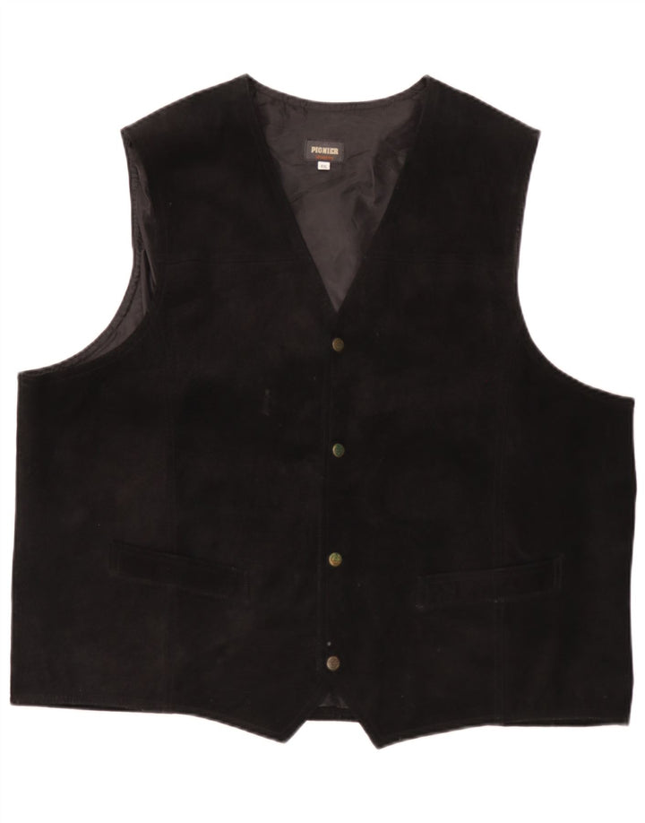 Pionier Gilet en daim pour homme 4XL Noir