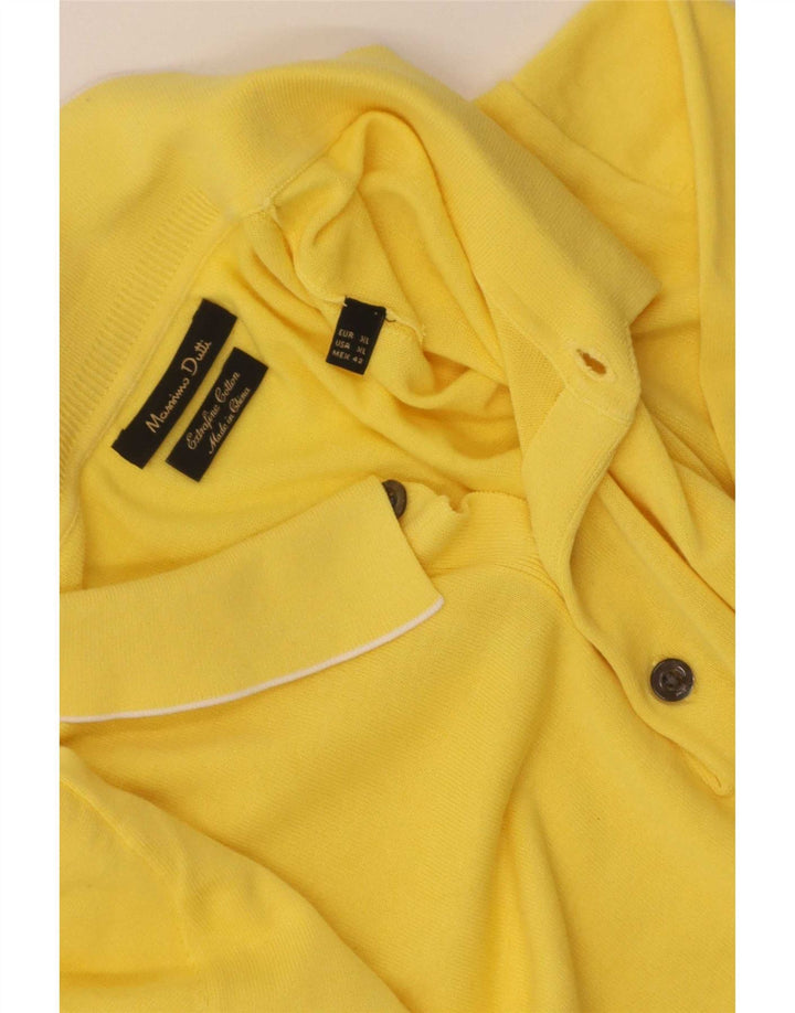 Massimo Dutti Polo Homme XL Jaune Coton