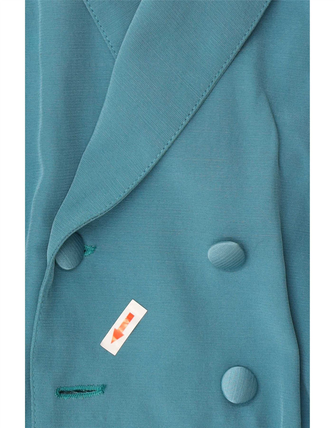 vintage Femmes Crop Double Breasted Blazer Veste EU 34 XS Bleu Polyester