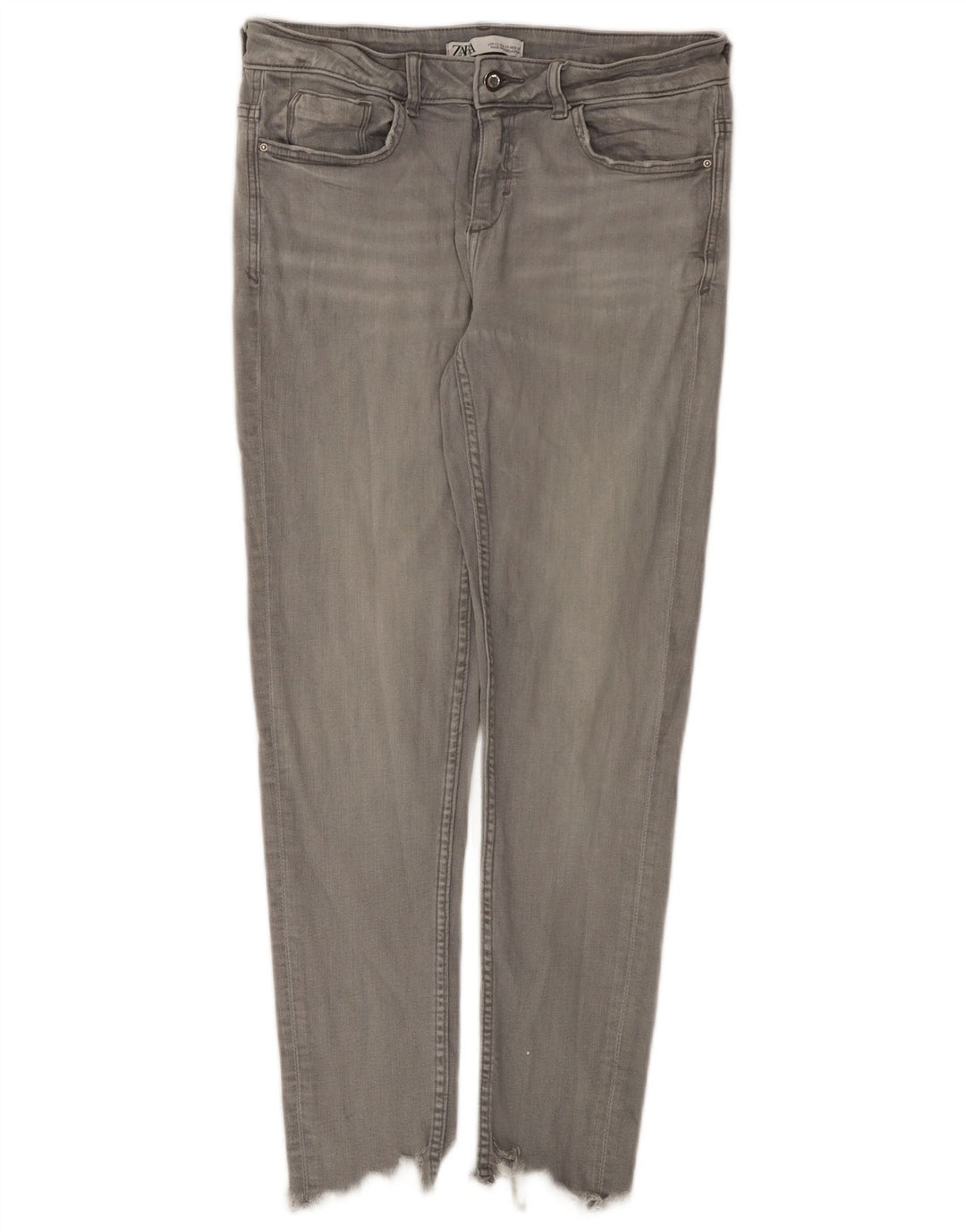 Zara Jean Slim Femme EU 40 Moyen W30 L27 Coton Gris