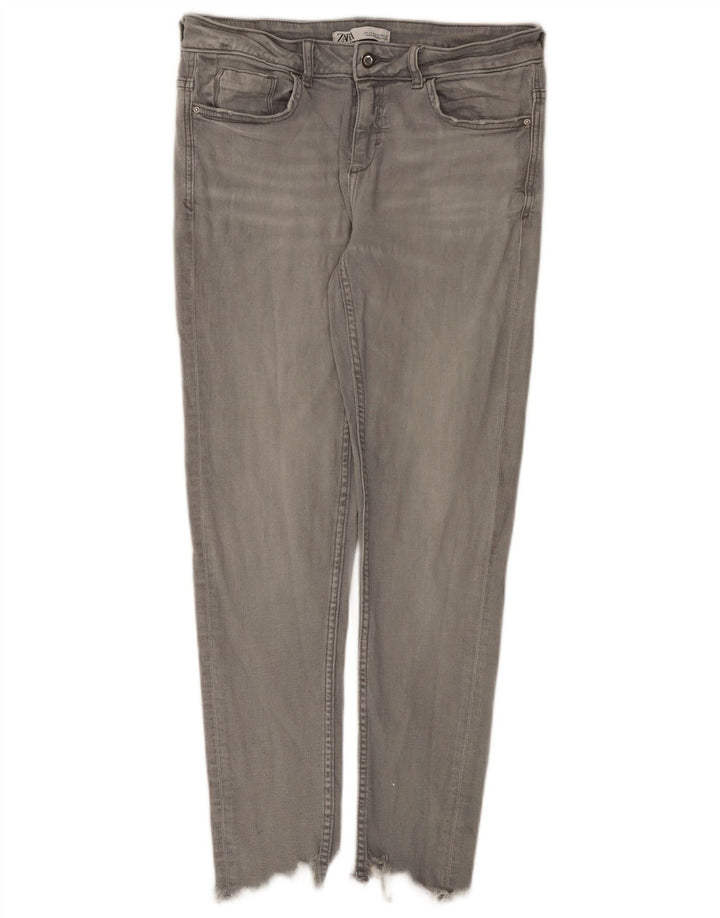 Zara Jean Slim Femme EU 40 Moyen W30 L27 Coton Gris