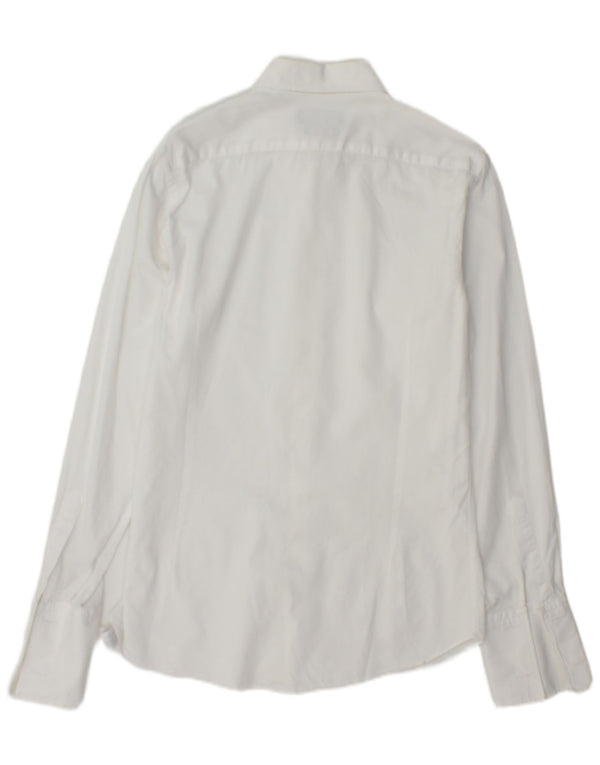 Massimo Dutti Chemise slim fit pour homme Taille 39 15 1/2 Blanc moyen