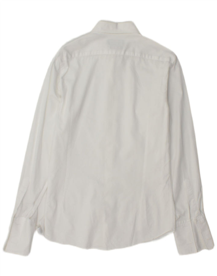 Massimo Dutti Chemise slim fit pour homme Taille 39 15 1/2 Blanc moyen
