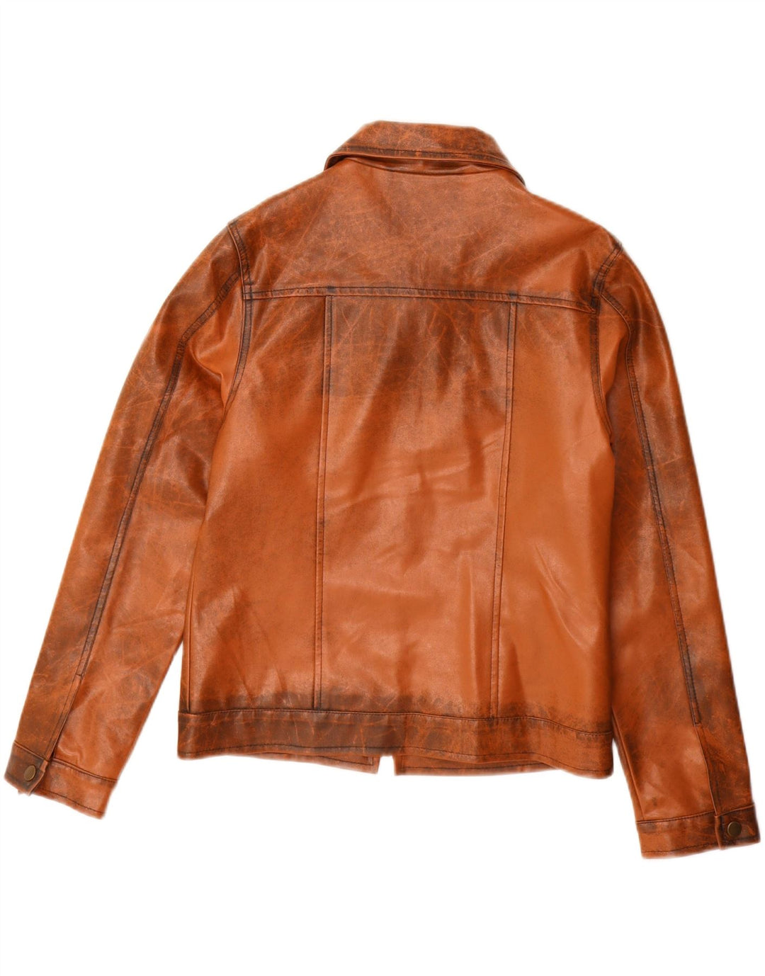 VINTAGE Veste en cuir femme UK 14 Grand Marron