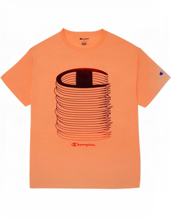 Champion T-Shirt Graphique Homme Grand Orange Coton