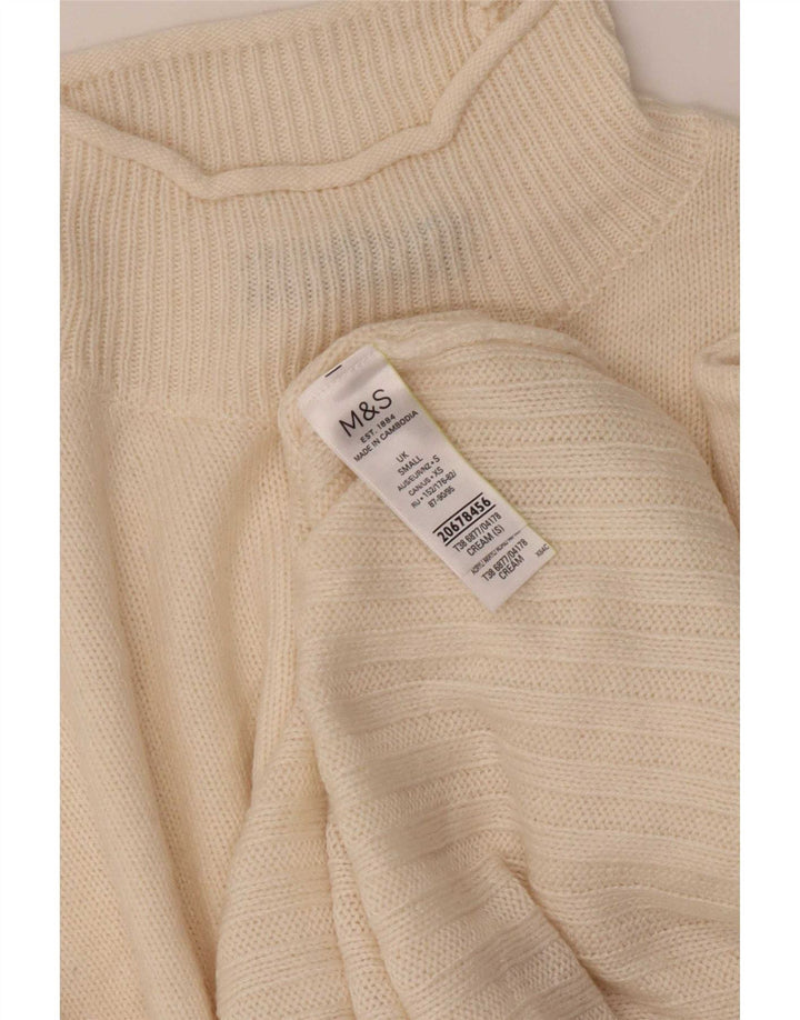 Marks & Spencer Pull col roulé pour femme UK 10 Small Beige