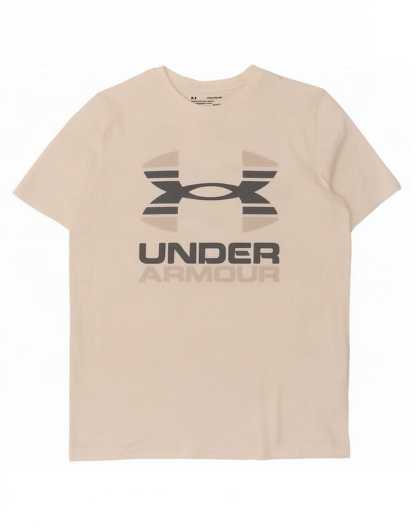 Under Armour T-shirt graphique pour garçon 13-14 ans XL Blanc cassé Sports