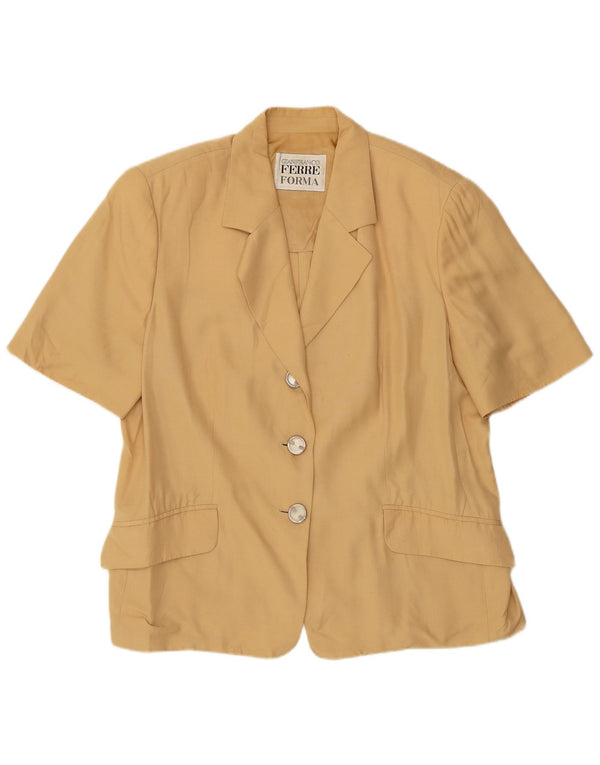 Gianfranco Ferre Cardigan à manches courtes pour femme UK 18 XL Beige