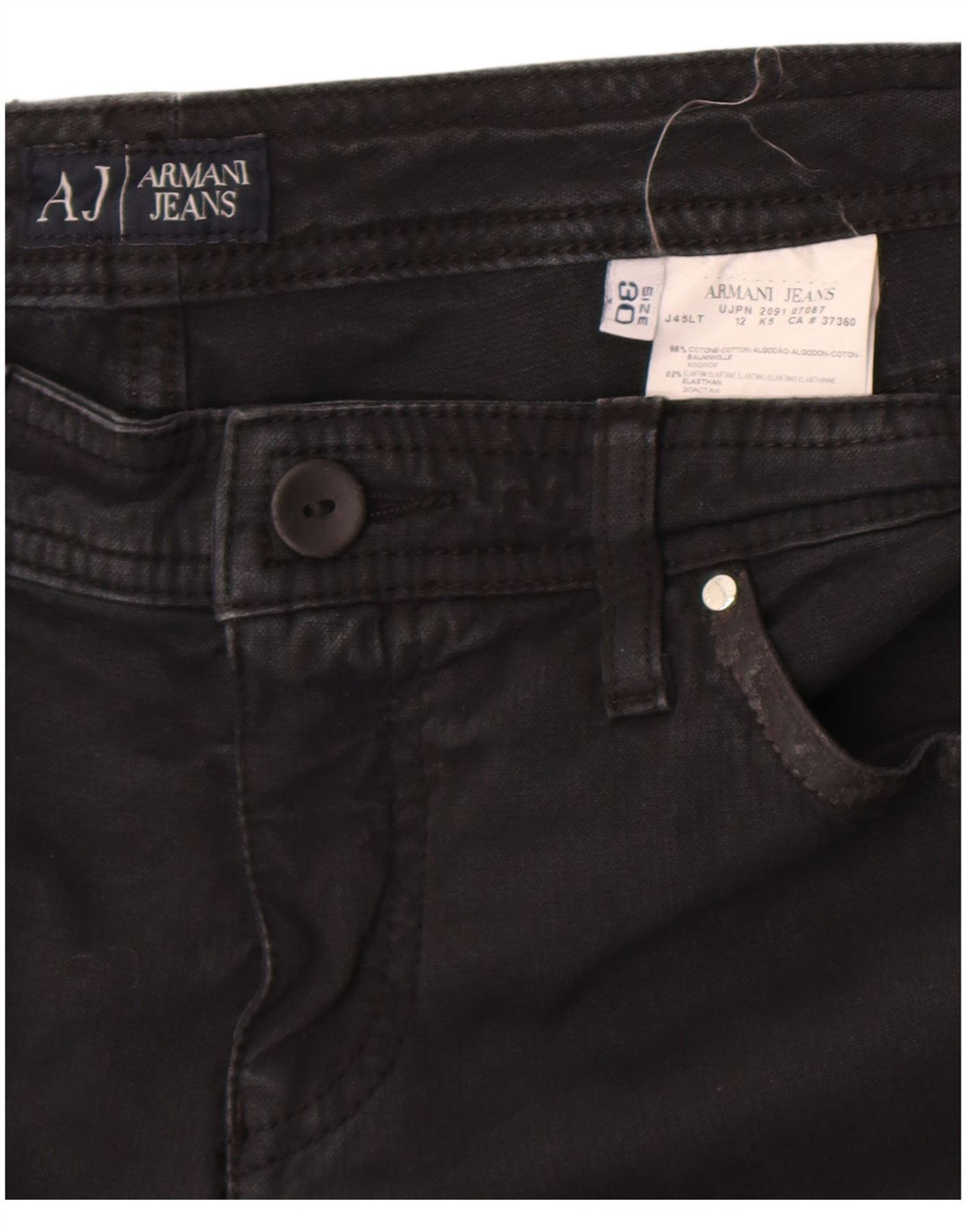 Armani Jeans Bootcut Femme W30 L31 Coton Noir