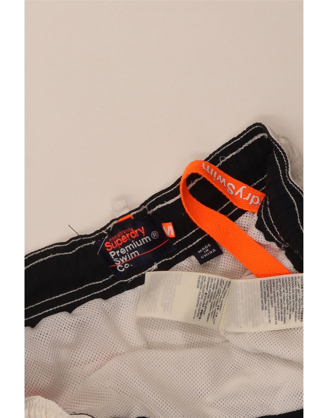 Superdry Short de Bain Homme Blanc Moyen Polyester