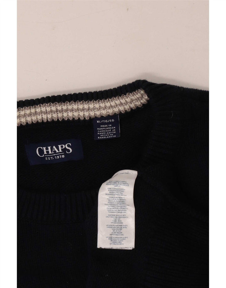 Chaps Pull Col Bateau Homme XL Bleu Marine Coton