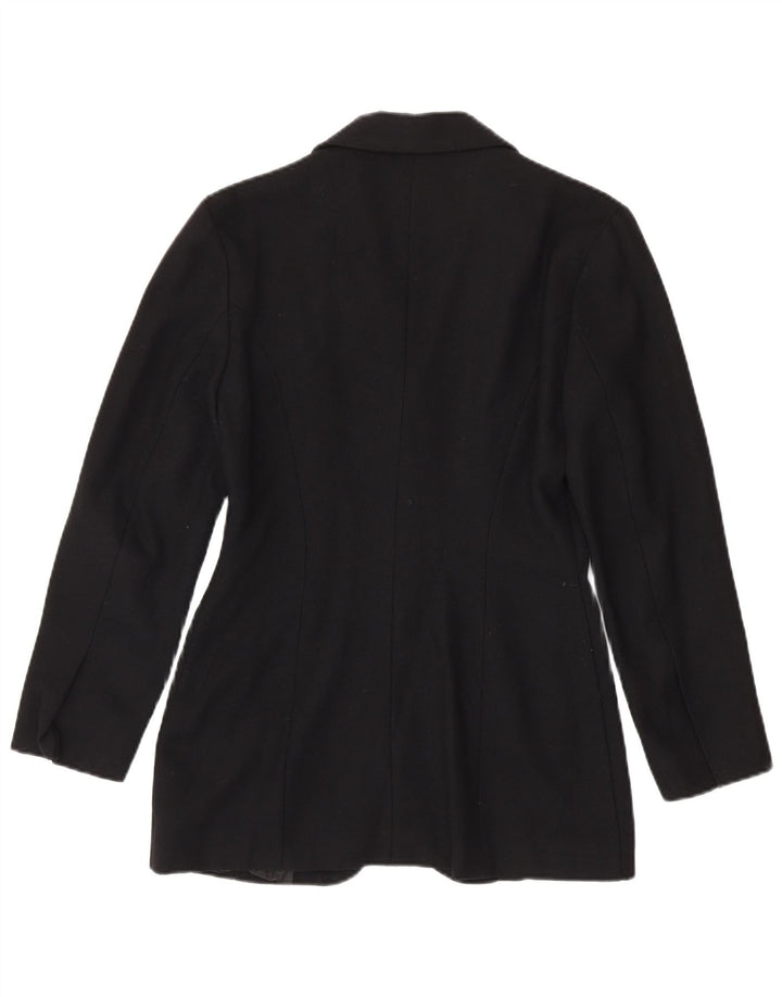 vintage Femme 4 Bouton Blazer Veste UK 12 Moyen Noir