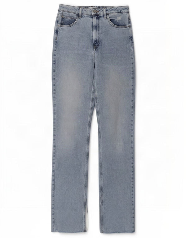 Zara Jean droit femme EU 38 Small W28 L34 bleu coton