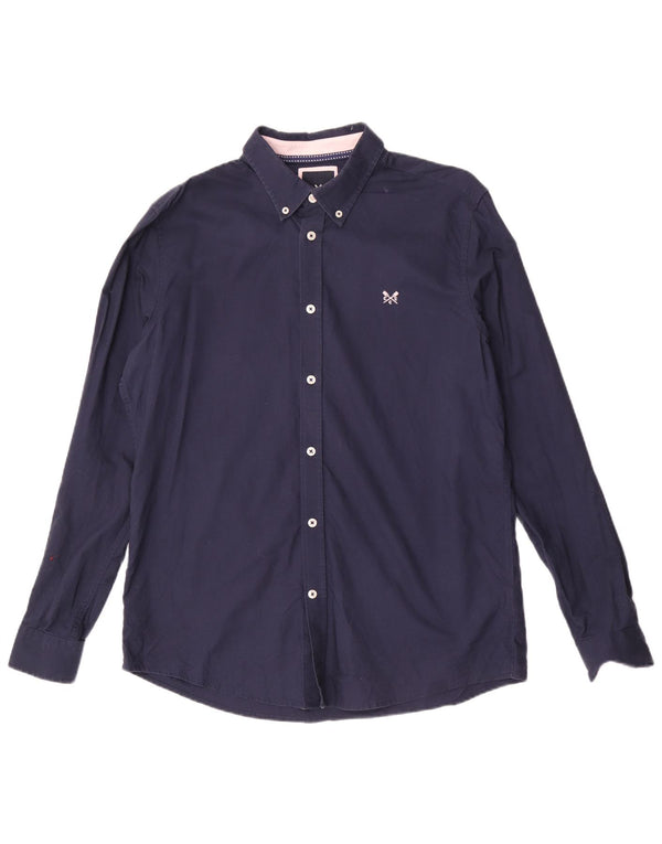 Crew Clothing Chemise cintrée pour homme en coton bleu marine Taille L