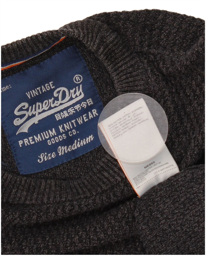 Superdry Pull Ras du Cou Pull Homme Gris Moyen Coton
