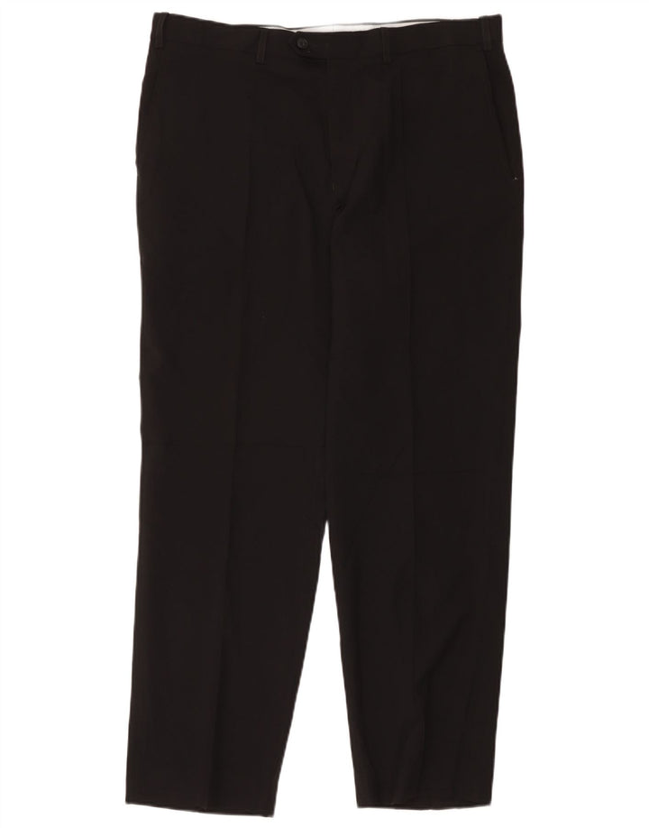 Marks & Spencer Pantalon de Costume Droit Homme W36 L31 Noir Polyester