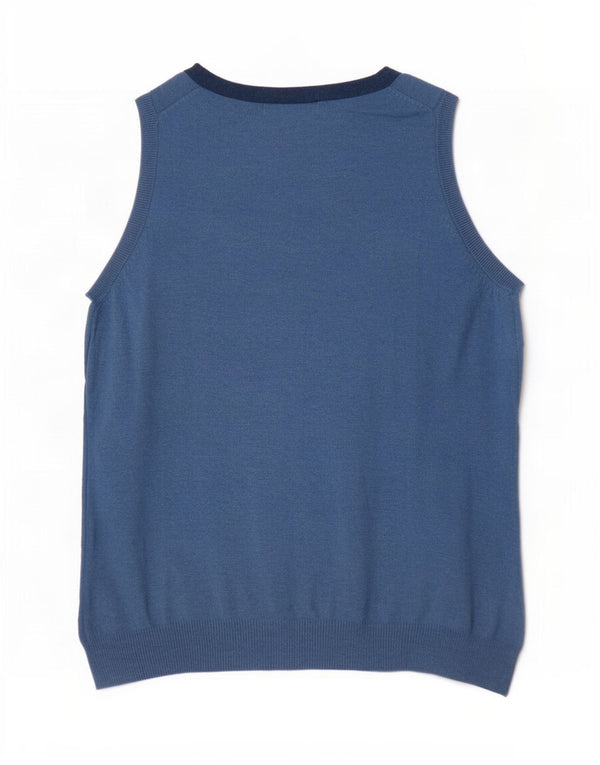 Boden Womens Vest Débardeur UK 10 Small Bleu Coton