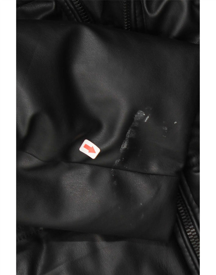 Zara Veste matelassée à capuche coupe ample pour femme UK 10 Small Noir Polyester