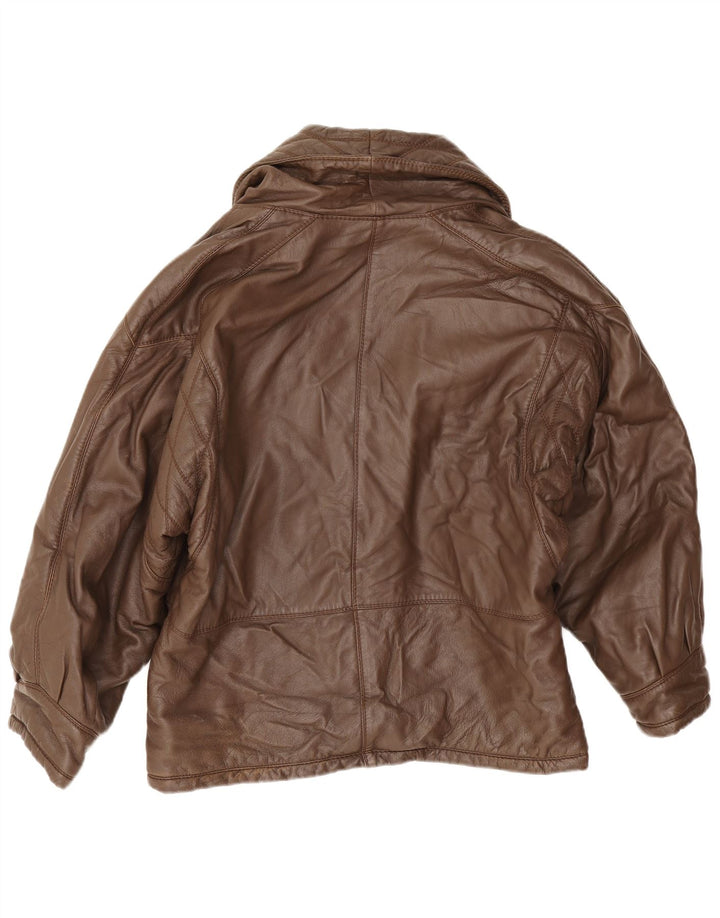 Carla Buti Veste en cuir surdimensionnée pour femme IT 46 Large Marron