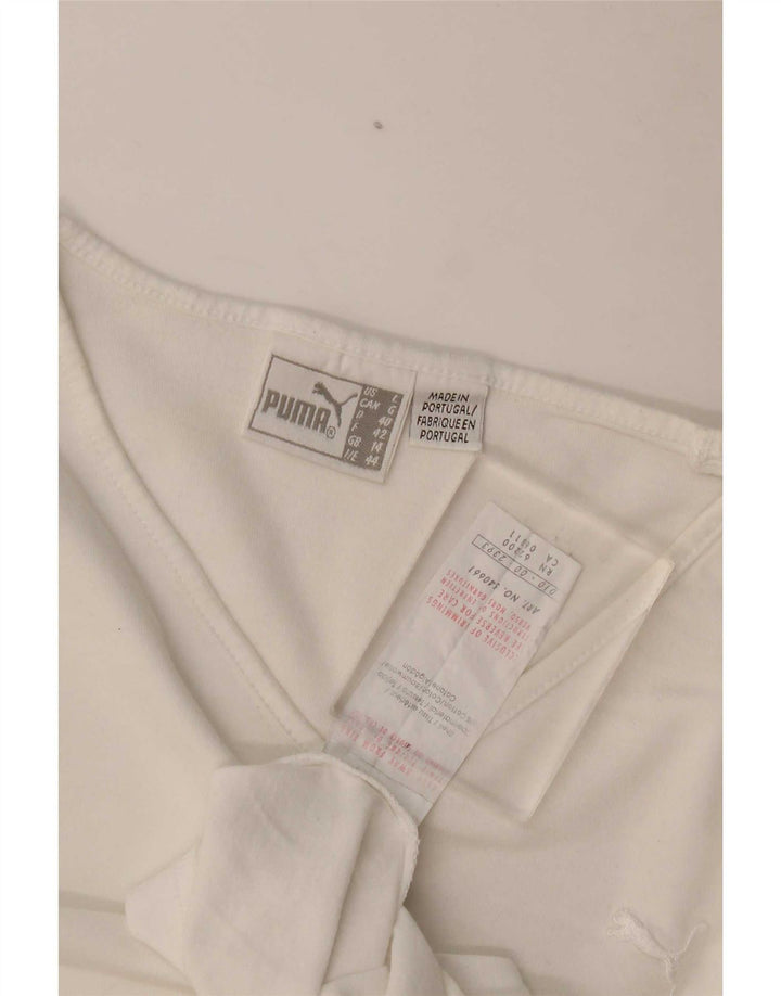 Puma T-shirt pour femme UK 14 Medium Blanc Coton