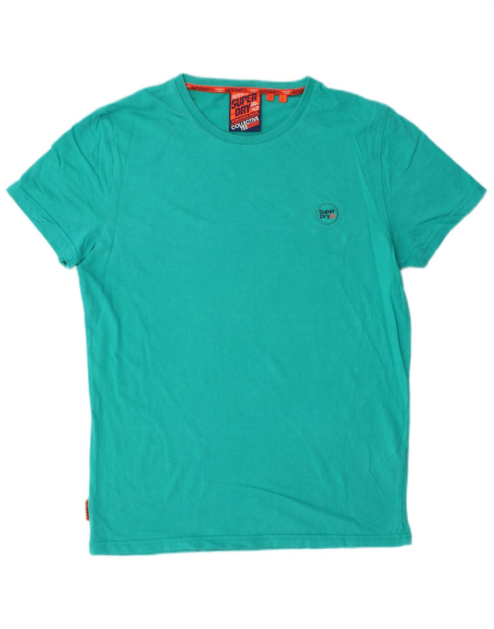 SUPERDRY T-Shirt Homme Top Large Turquoise Coton