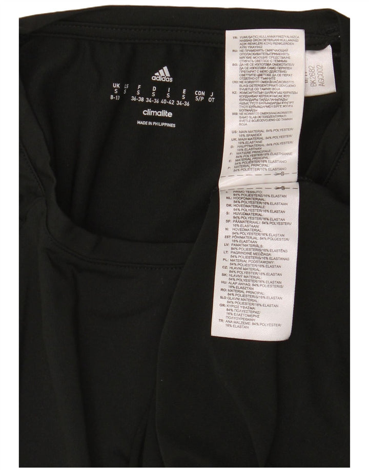 Adidas Climalite T-Shirt Top UK 8/10 Petit Noir Polyester