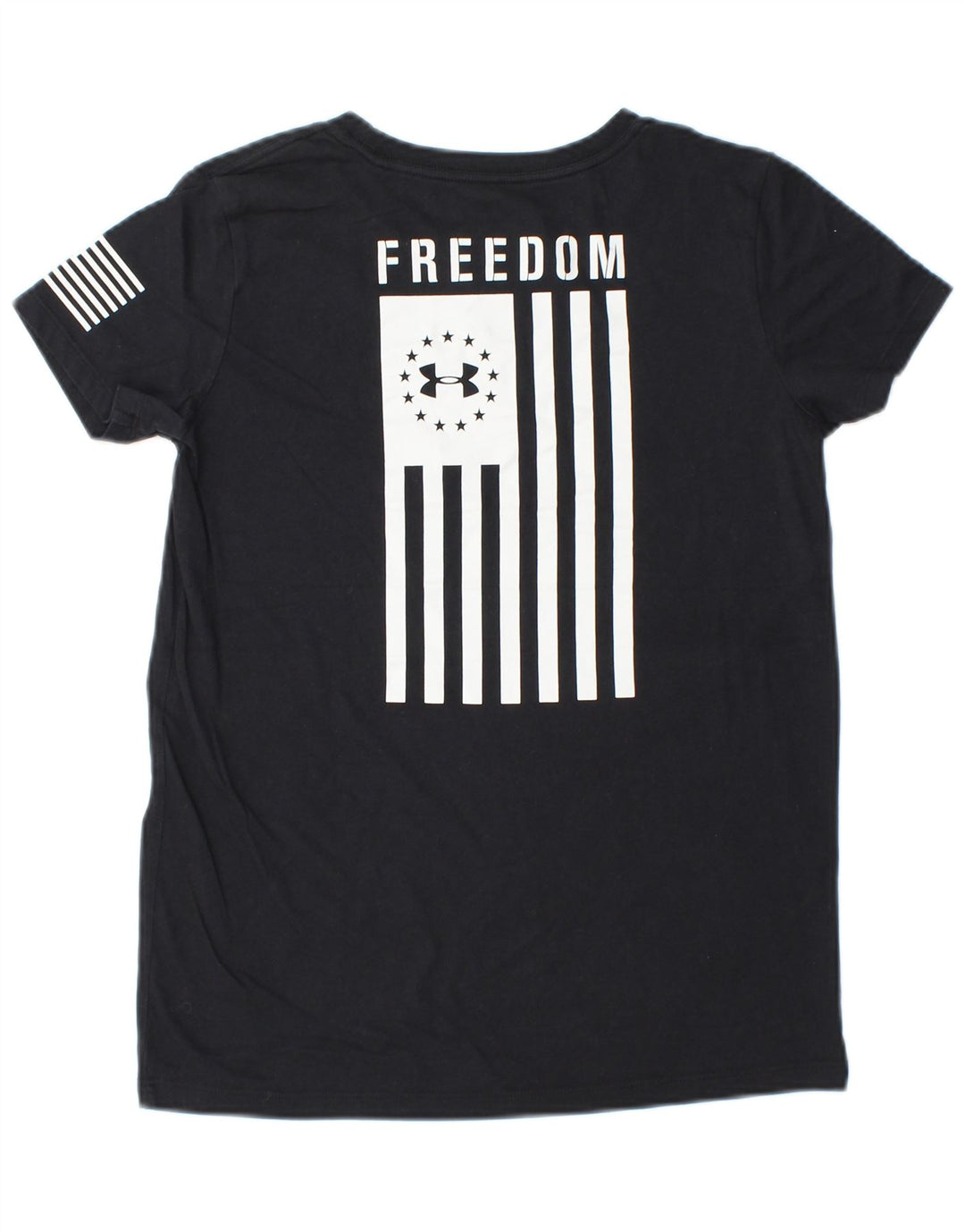 UNDER ARMOUR T-shirt graphique pour femme UK 6 XS Noir rayé